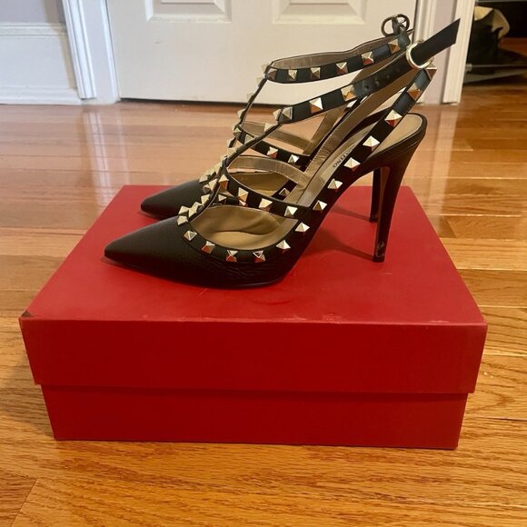 Valentino Garavani Rock Stud Heels With Ankle Strap - Picture 4 of 6